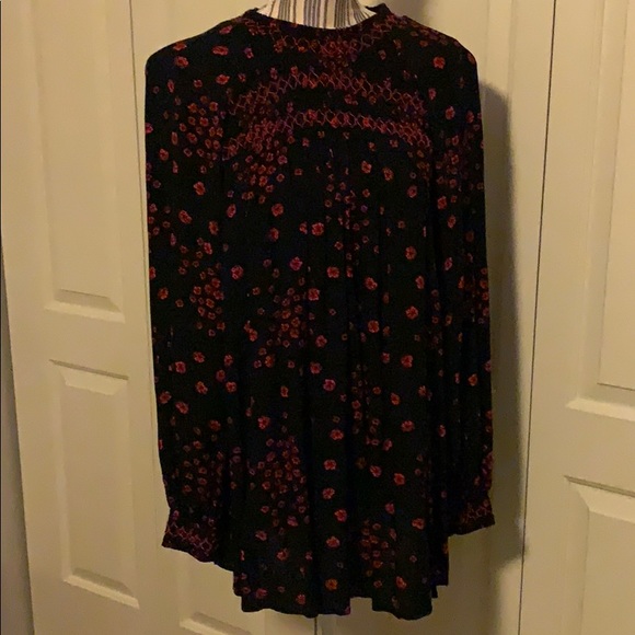free people flowers in her hair smock detail tunic top